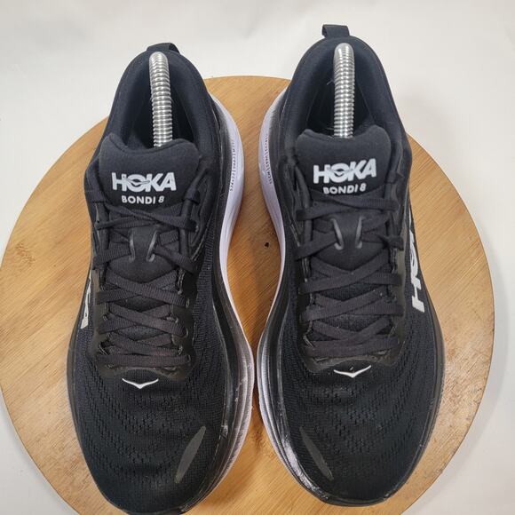 Hoka Bondi 8 Running Sneakers Shoes Women 8 Black White - Picture 5 of 15